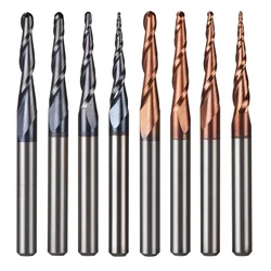 5pcs/Lot carbide Solid Carbide Inch Size 3.175mm Ball Nose Tapered Milling Bit Router Bits Taper Wood Milling Cutter