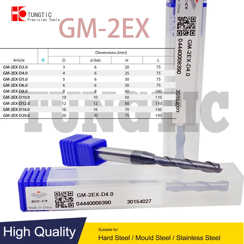 

GM-2EX Series Extra Long Cutting Edge Semi-finishing GM-2EX-D3.0 GM-2EX-D4.0 GM-2EX-D5.0/D6.0/D8.0/D10.0/D16.0/D20.0