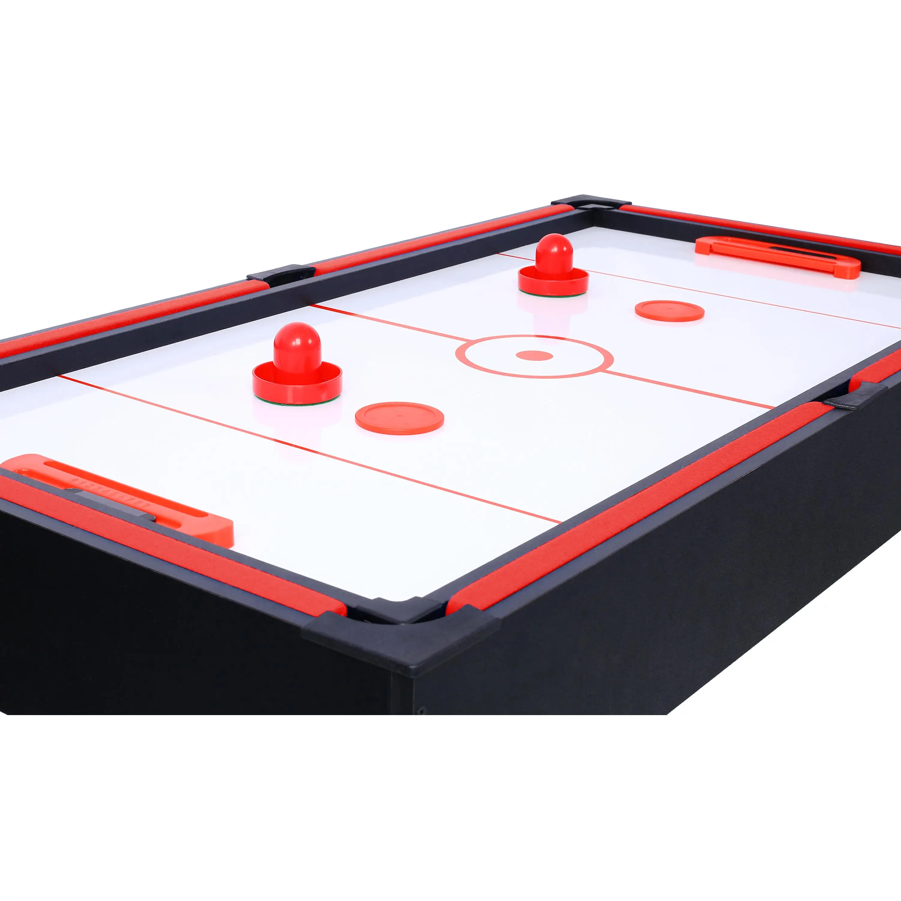 5-in-1 Multi-Game Table: Billiards, Air Hockey, Foosball, Pong & Basketball - Black/Red Combo