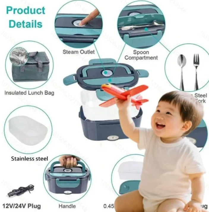 

Портативный автомобильный зарядный теплоизоляционный студенческий ланч-бокс, портативная плита, предметы первой необходимости для поездок на дорогу, офисные работники.