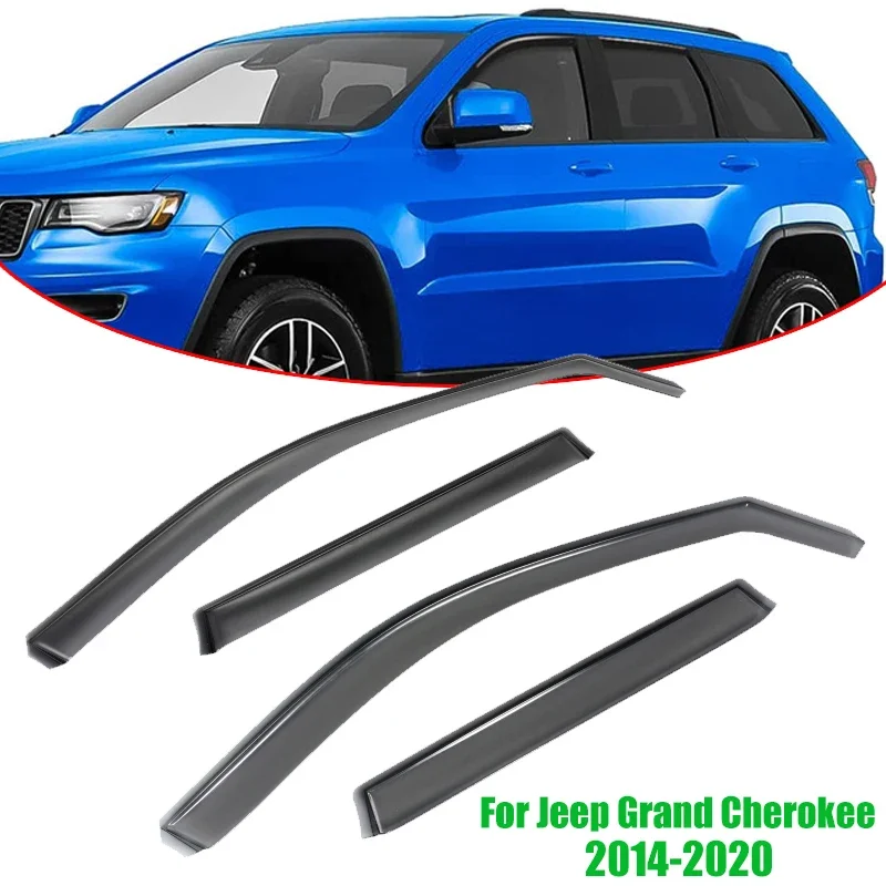 4PCS Built-in Window Ventilation Deflector Rain Coverfor Jeep Grand Cherokee 2014-2020