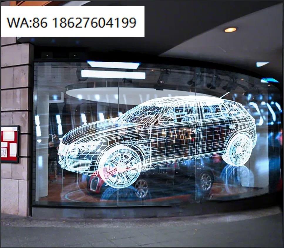 

LED SignageOutdoor Waterproof Clear Digital Signage Poster Advertising Video Wall Panel Mesh Flexible Transparent Displ