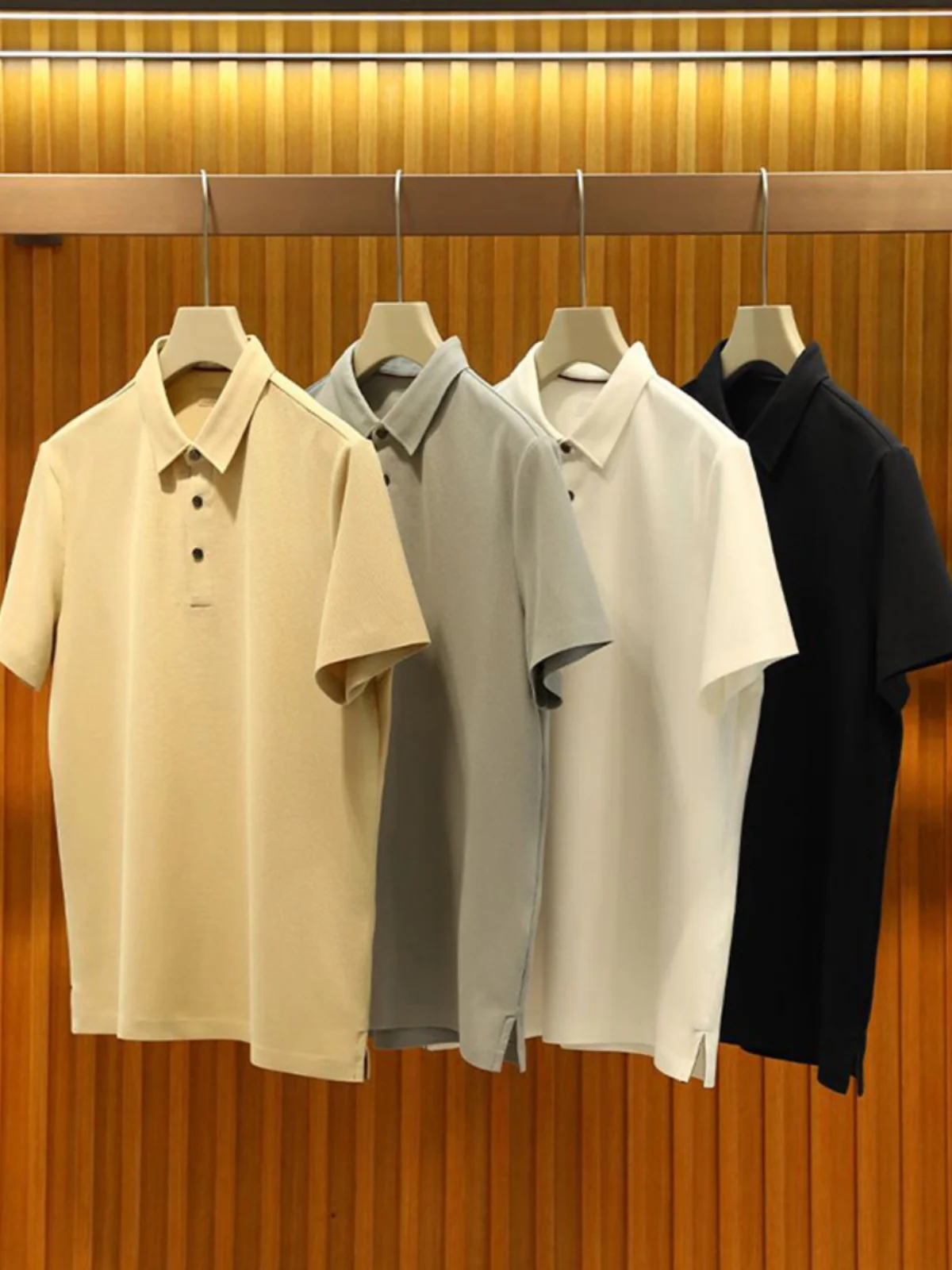 

Летняя мужская футболка-поло с защитой от морщин, легкая, термостойкая, модная, для молодежи