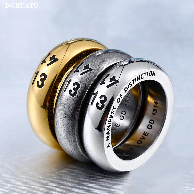 Punk Creative 1314 Couple Rings for Men Women Wedding Engagement Ring Stainless Steel Girls Boyfriend Jewelry Gifts Wholesale