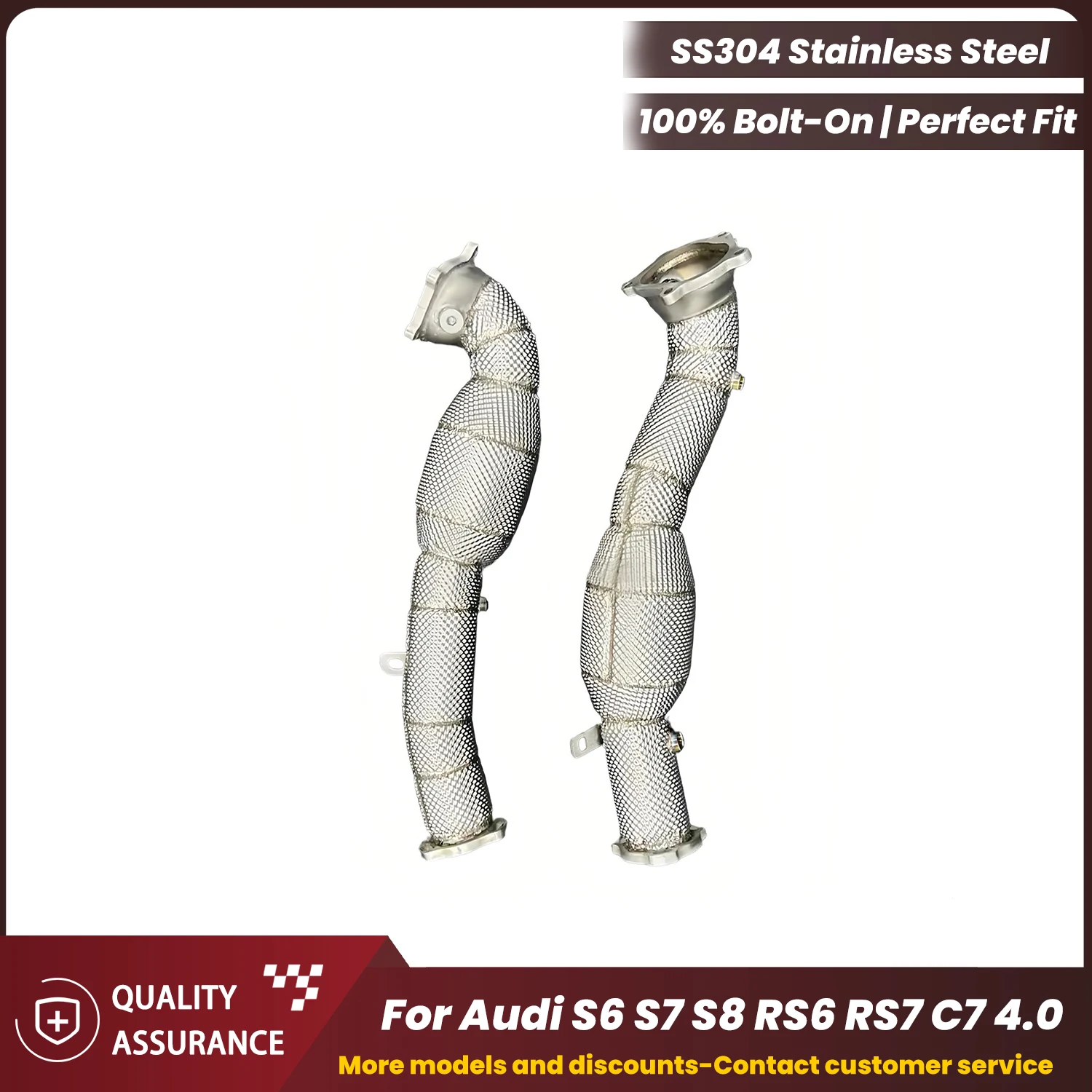 

ECCF Sports Downpipe With Heat Shield For Audi S6 S7 S8 RS6 RS7 C7 4.0 Aggressive Exhaust Sound High Flow Performance Upgrade