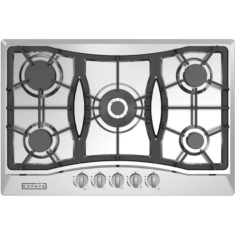 Stainless Steel 5 Italy Sabaf Burners Stove Top Gas Cooktop EMPV-30GC0A5