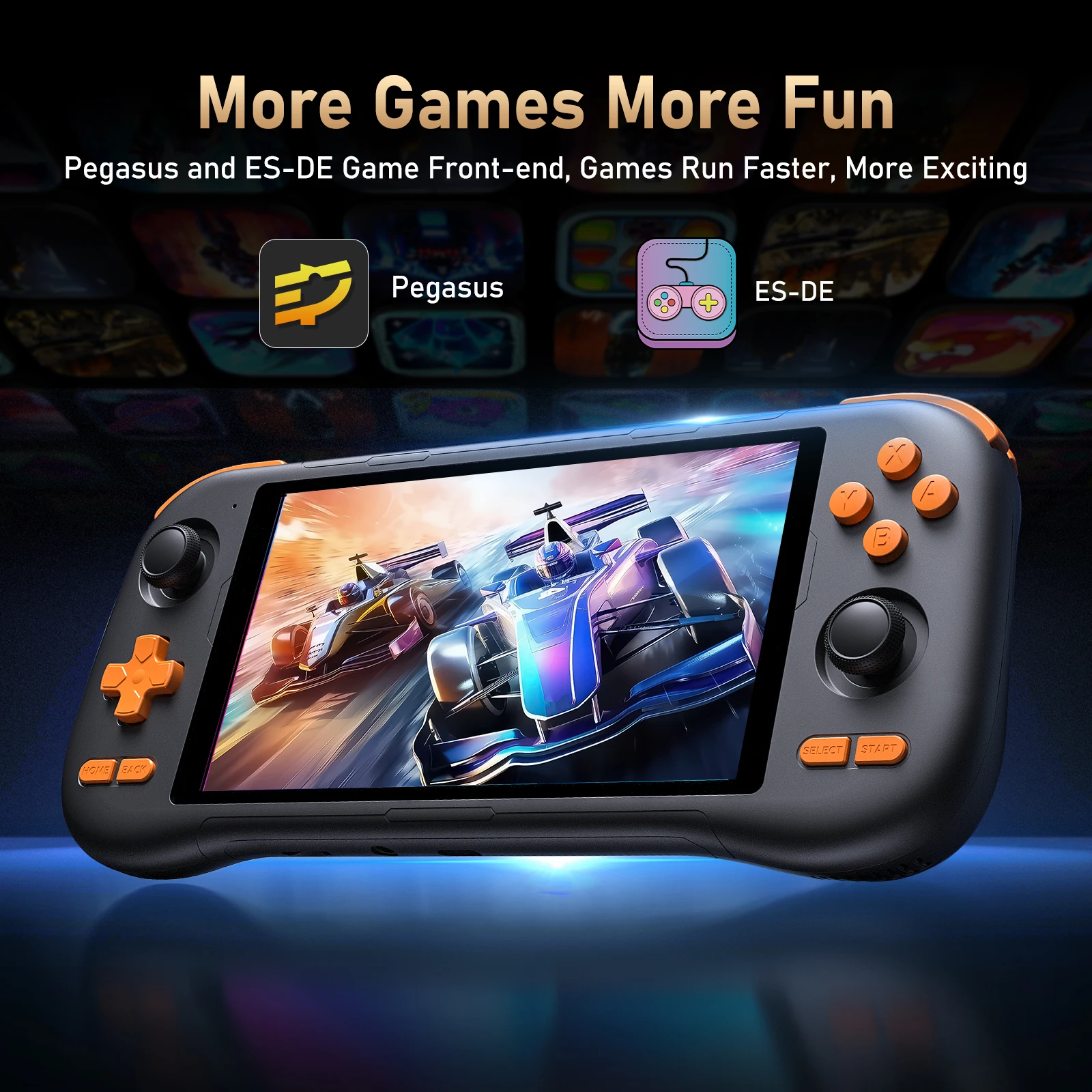 وحدة تحكم BOYHOM Super K56 Android 14 وحدة تحكم ألعاب محمولة 5.5 بوصة تعمل باللمس 5000 مللي أمبير في الساعة مع 50+ محاكيات 128 جيجابايت