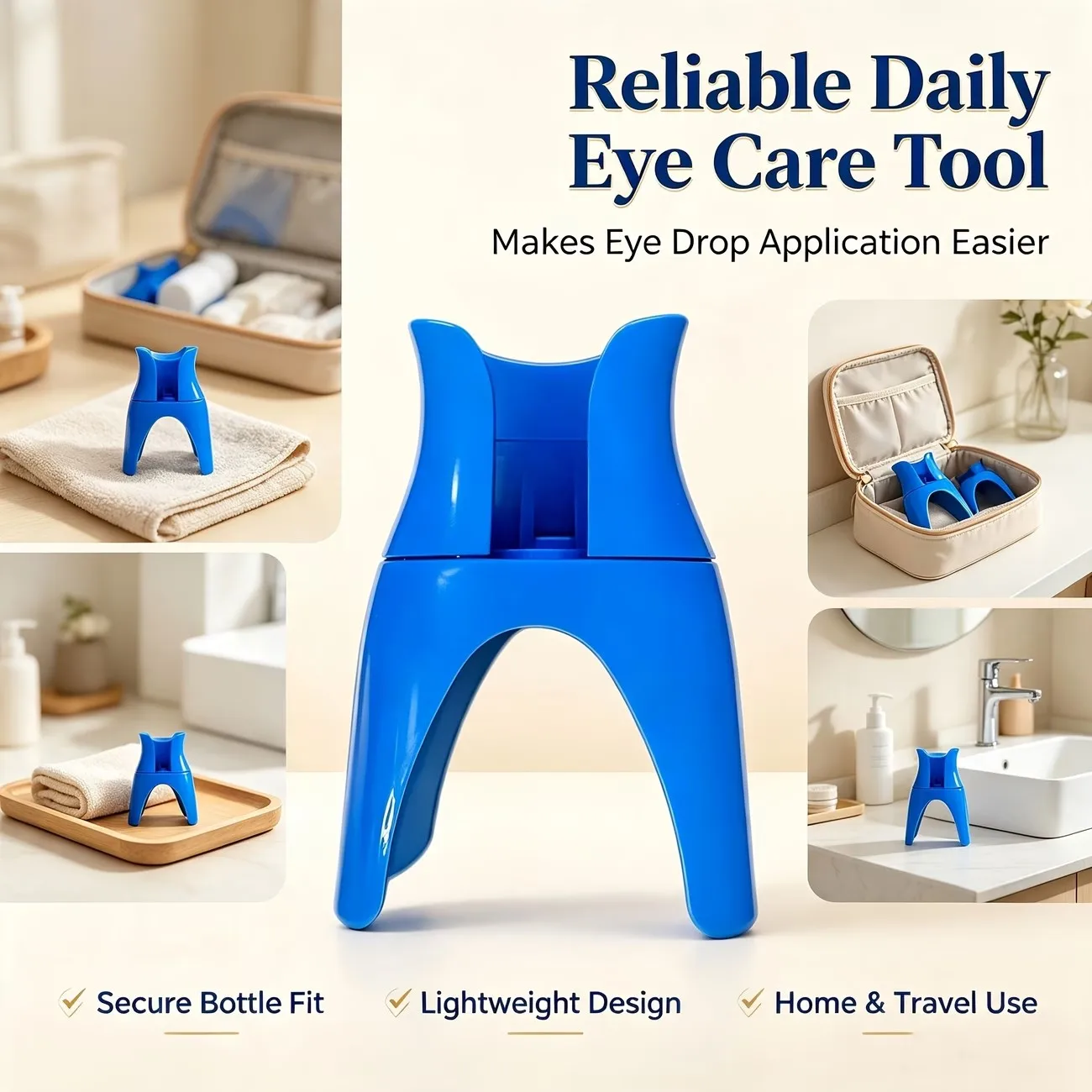 Reusable Eye Drop Applicator, Universal Eye Drop Dispensing Aid, Helps Achieve Precise Application into the Eye, Prevents Misapplication of Eye Drops, Supports Simple One-Handed Operation, Compatible with Most Standard Eye Drop Bottles on the Market, a Safe and Easy-To-Use Eye Care Accessory. The Medication Dispensing Aid Allows the Elderly, Children, and All Family Members to Use It with Confidence, Making Daily Eye Medication at Home Easier and More Convenient.