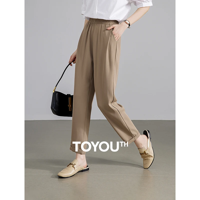 

TOYOUTH Casual Pants 2024 Summer New Pocket Stright Working Wear Casual Suit Pants