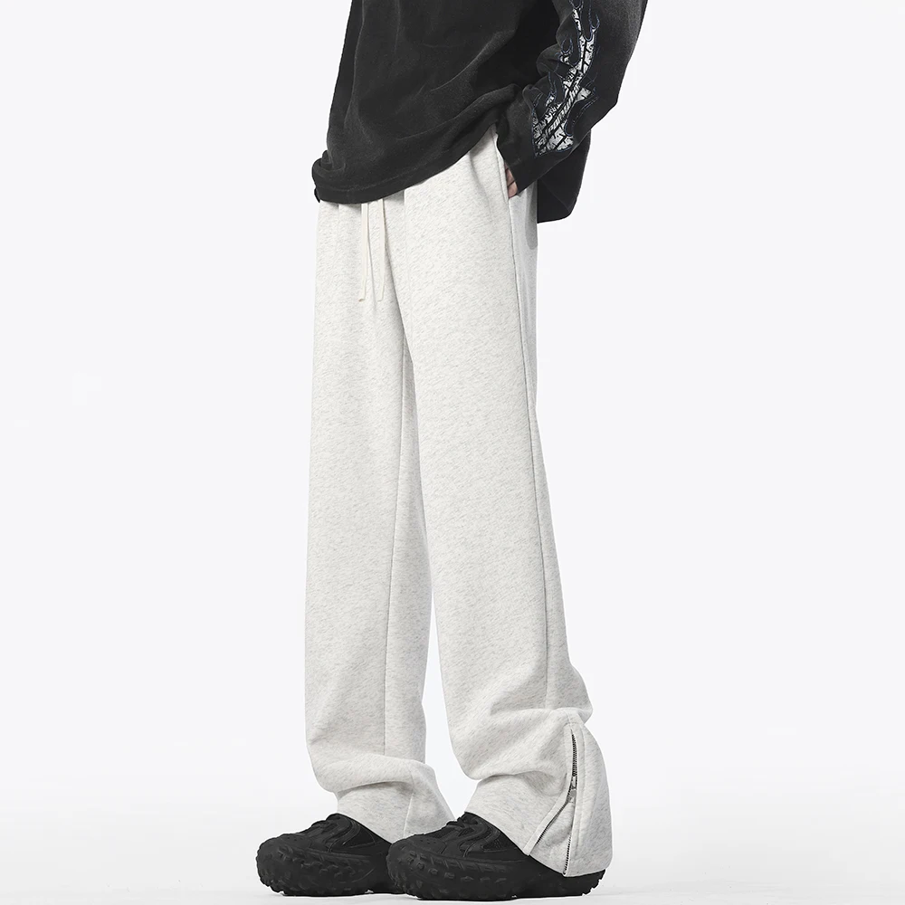 

2025 Autumn Sports Pants Sweatpants Baggy Joggers Cotton Korean Neutral Loose Outdoor Trouser Legs Jogger Zipper Trousers