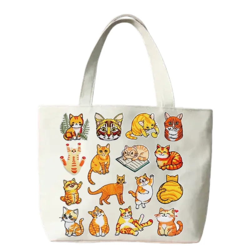 Cute Cat Iron on Embroidery Patches, Kitten Sticker for Jacket Backpack Hat Jean Shoe DIY Decor Repair