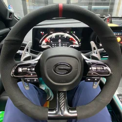 Suede for GAC EMPOW EMKOO GS3 E8 GS4 Hand Sewing Car Steering Wheel Cover Protection Shell Decoration Interior Car Accessories