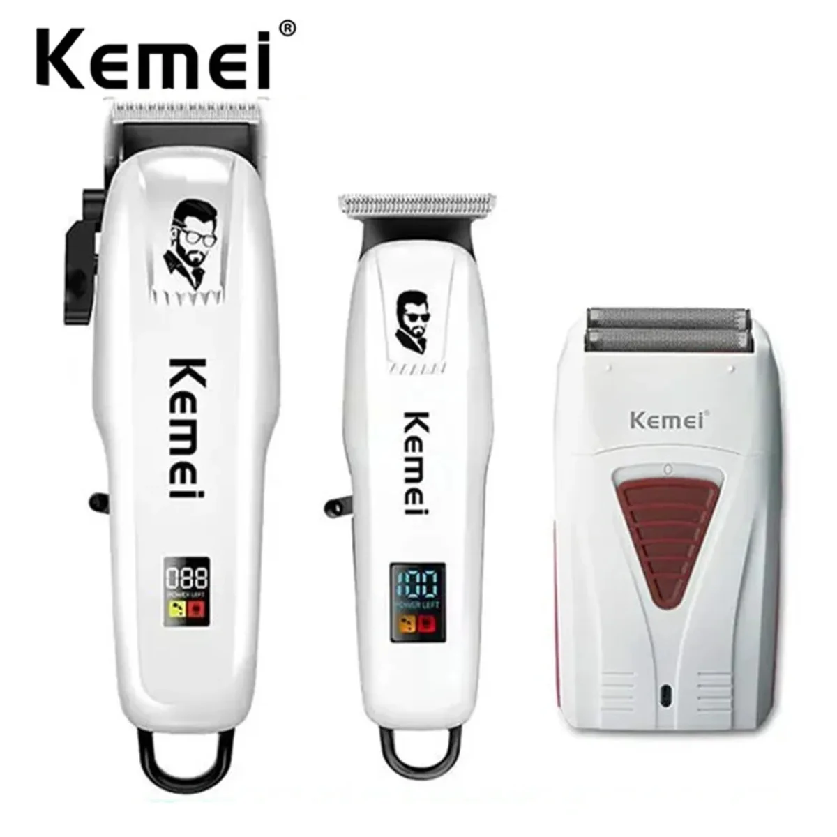 

Kemei Adjustable Professional Cutting Machine KM-PG809A KM-PG232 LCD USB Charging Hair Clipper KM-3382 Shaver Trimmer For men