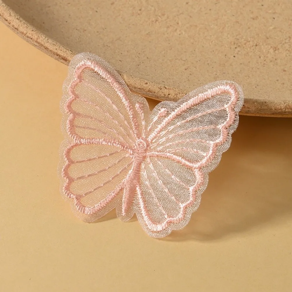 4cm Size Embroidered Mesh Butterfly DIY Handmade Dreamy Sewing Craft Decoration Exquisite Embroidery