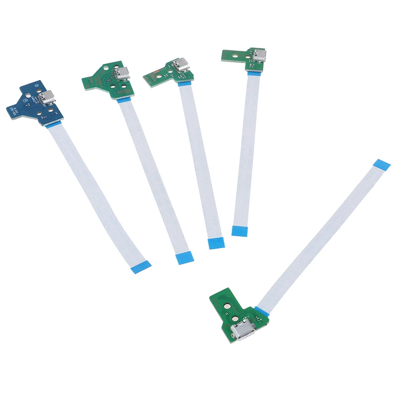 USB Charging Port Socket Board With Flex Ribbon Cable For 12Pin JDS-011/JDS-030/JDS-040/JDS-055 14Pin JDS-001 For PS4 Controller