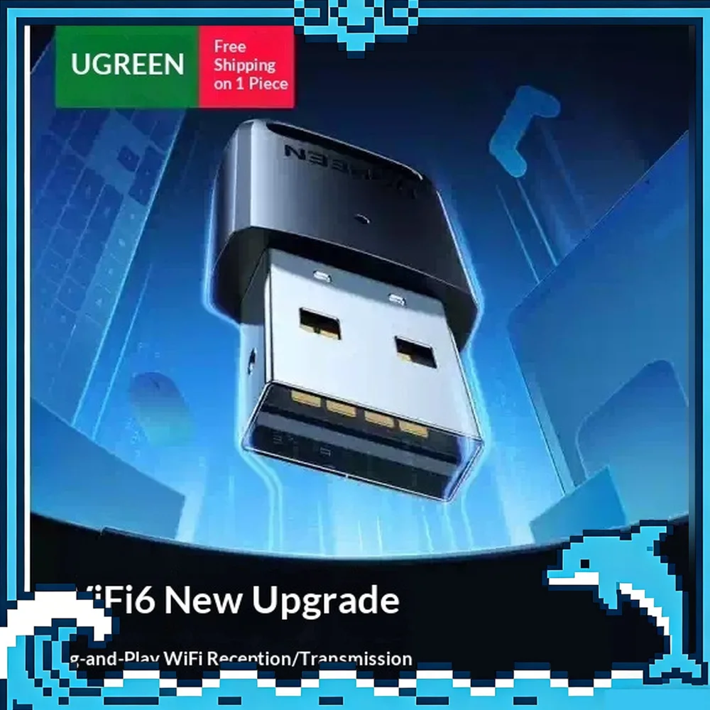 UGREEN CM760 AX300 WiFi 6 USB Wireless Network Adapter 300Mbps 2.4GHz for Windows 10 11 Linux PC Laptop