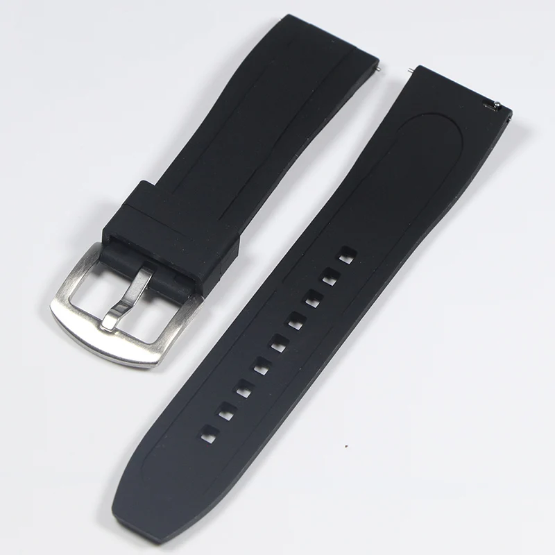 Fashion Smartwatch Silicone Strap 20mm 22mm Quick Relase Watchbands with Steel Buckle Watch