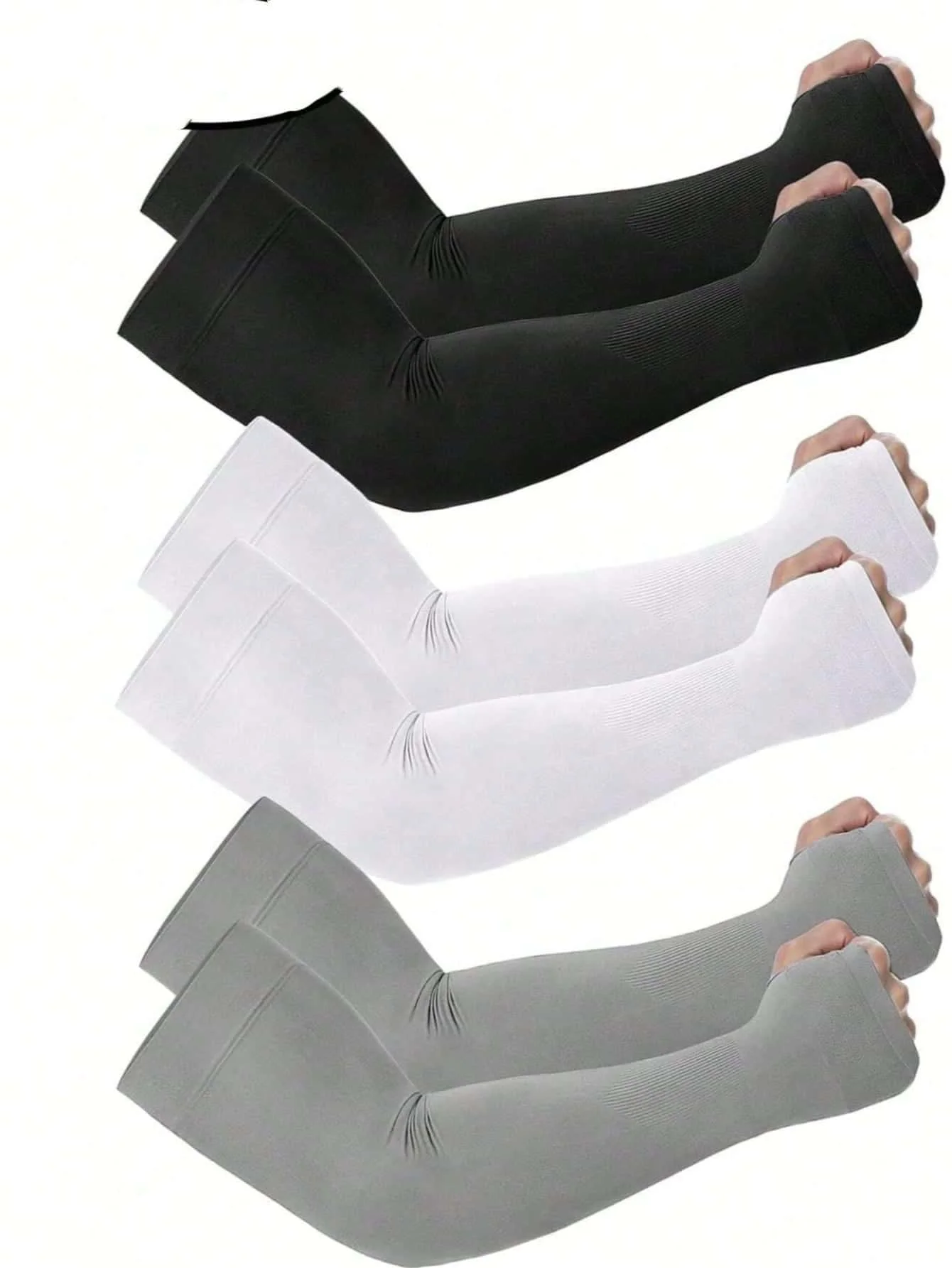 Sun Protective Anti UV 4pairs  Nylon Ice Silk Tight Arm Sleeves For Plus Size Sun Protection,Suitable For Cycling And Riding Mot