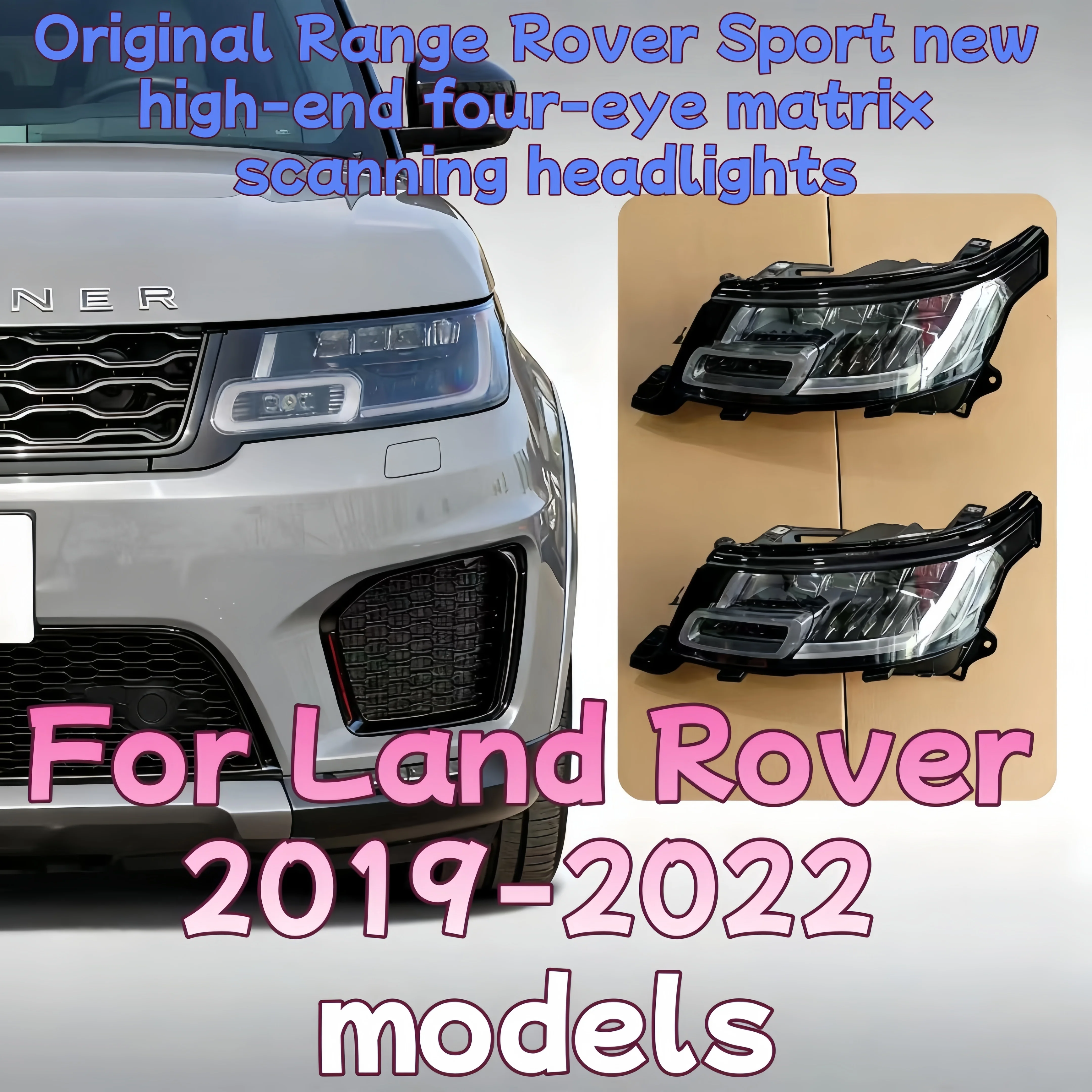 

For Land Rover 2019-2022 original Range Rover Sport new high-end four-eye matrix scanning headlight assembly plug and play