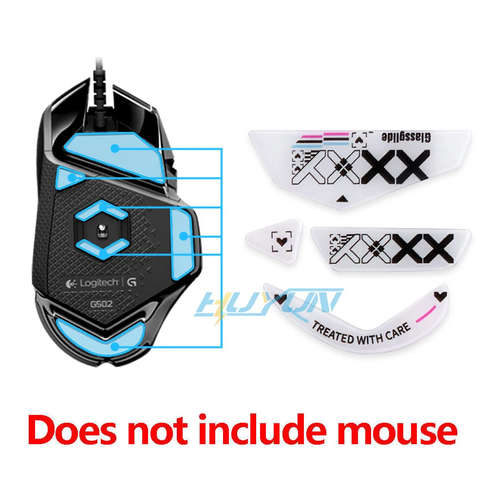 Tempered glass foot pads are suitable for Logitech G502/G502 Hero Wired mouse wear-resistant and smooth foot pads