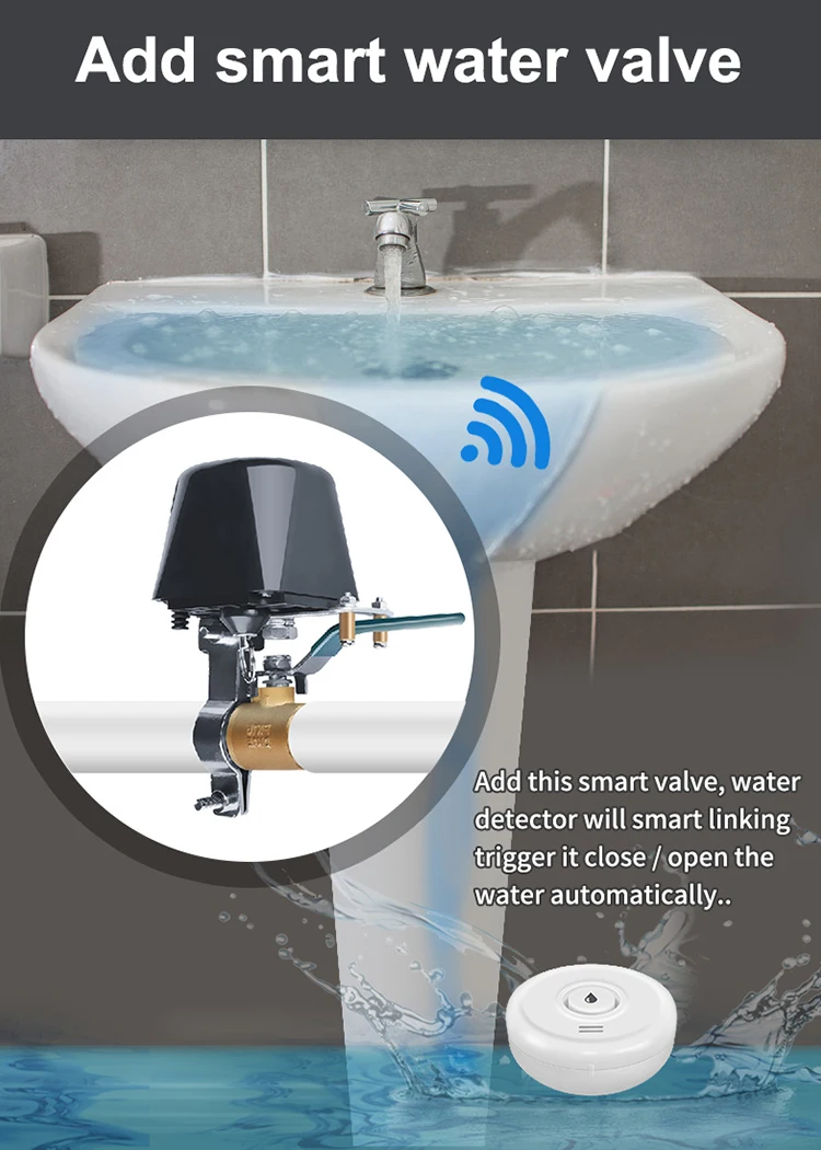 Tuya WiFi Water Leak Sensor Smart Home Sound Alarm Water Overflow Level Detector Flood Leakage Detection APP Remote Control