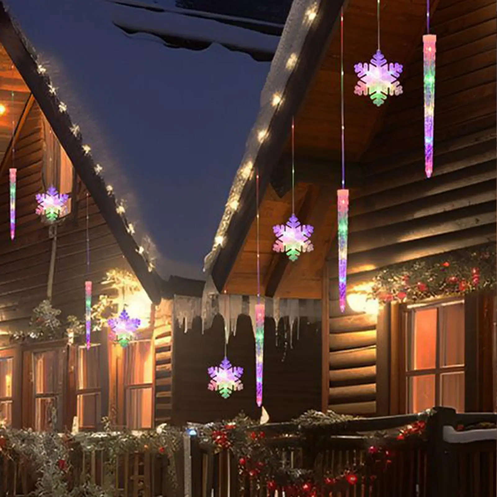 Snowflake Lights Outdoor Ice Pick Lamp Flashing With Remote LED Snowflake Lights Outdoor For Yard Balcony Porch House Indoor