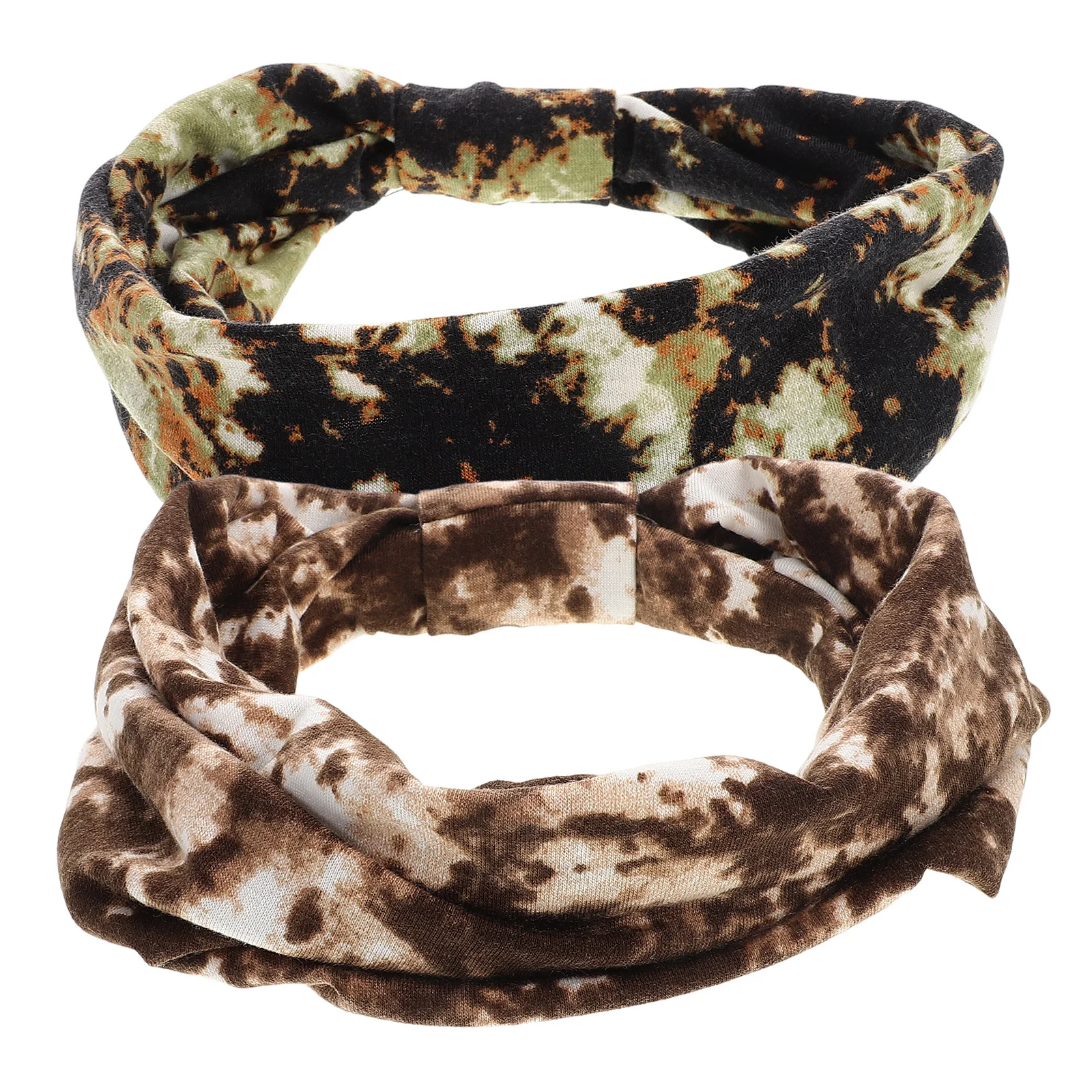 

2Pcs Workout Headbands for Women Tie Dye Print Sweat Resistant Headband Adjustable Fit Fashion Hair Accessory for Running Yoga