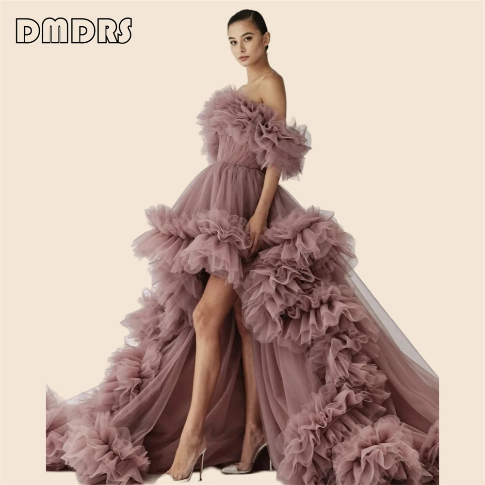 Off Shoulder Tiered Ruffles Tulle Maternity Gowns Pregnancy Women Robes Phaute Couture Pluffy Maternity Dress for Photoshoot