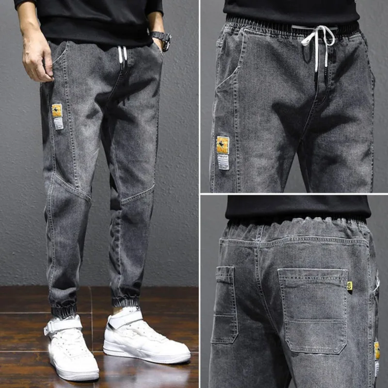 Antumn e inverno caldo pile Jeans uomo Harem uomo Jeans cotone elasticizzato pantaloni di velluto spesso uomo blu nero pantaloni Casual maschili