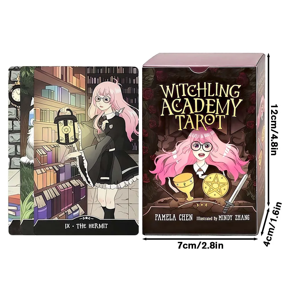 78 بطاقة الساحرة أكاديمية التارو سطح السفينة 12 × 7 سنتيمتر النسخة الإنجليزية نظام رايدر العرافة أوراكل سطح السفينة طقم هدايا