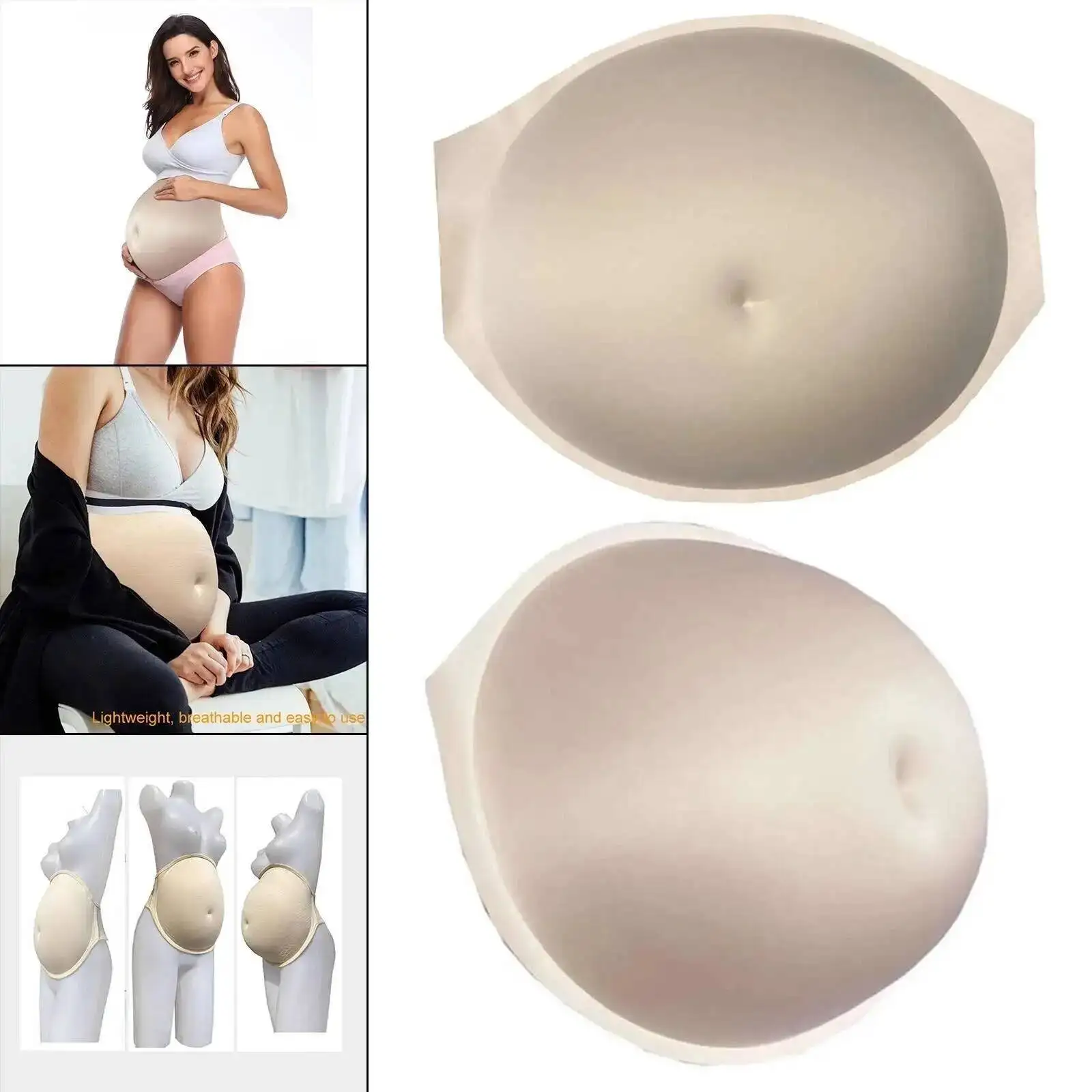 Bump Fake Pregnant Sponge Belly Lightweight False Baby Tummy Lifelike Artificial Skin Color for Advertising Actor Props