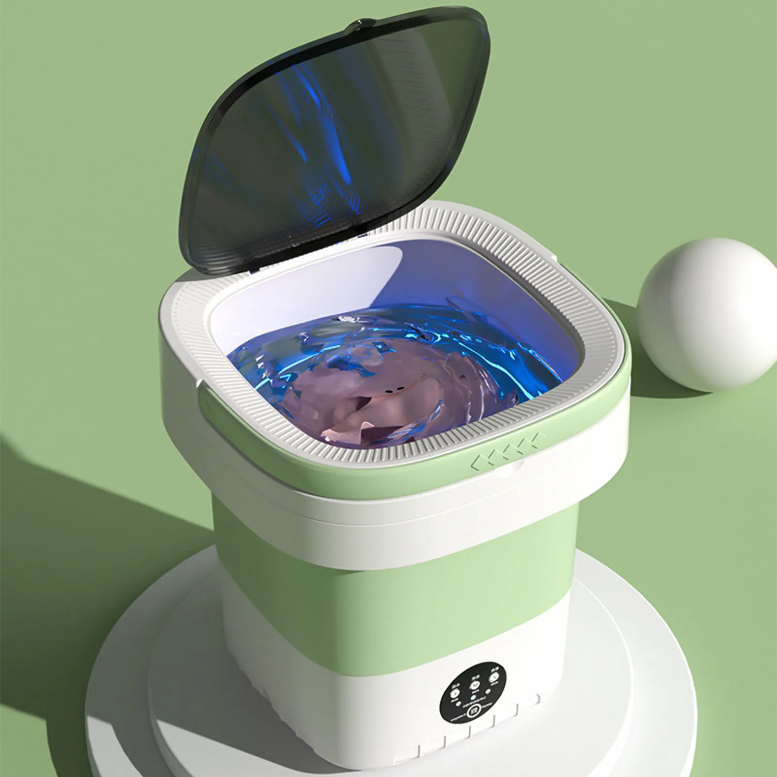 12L Mini Portable Washing Machine Multifunction Foldable Washer Spin Dryer Underwear Socks Baby Clothes Compact Laundry Machine