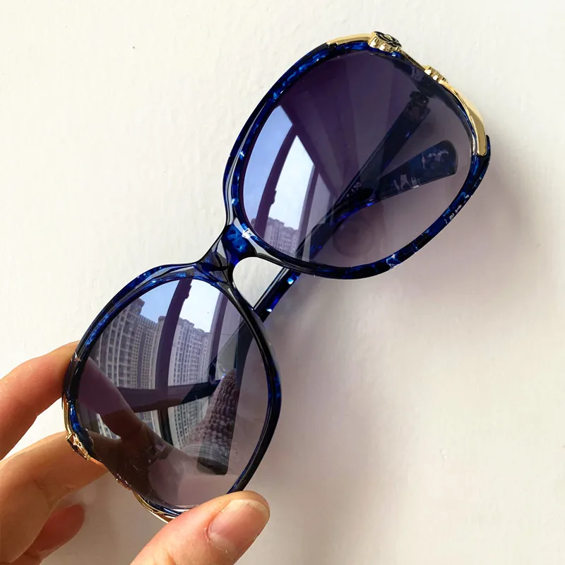 Fashion Sun Glasses Women  Anti-UV Spectacles Oversize Frame Eyeglasses Simplity Temples Google Camellia Temperament Sunglasses