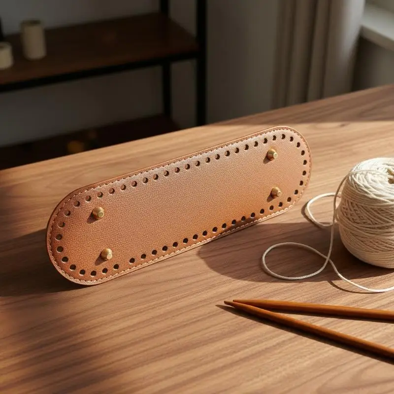 Oval PU Leather Bag Base for Knitting Crochet Handmade Purse DIY Bag Making Sturdy Bottom for Craft Lovers