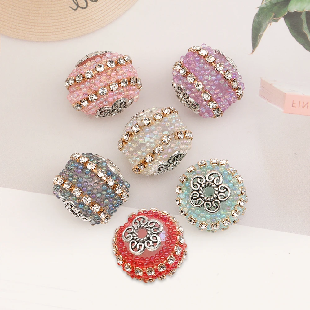

Cordial Design 30Pcs 18*19MM Acrylic Bead/Hand Made/Jewelry Findings & Components/Rhinestone Effect/Round Shape/DIY Fancy Bead