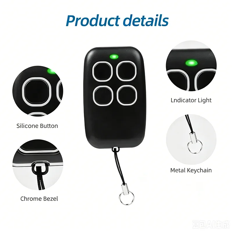 1-20PCS 433.92MHz Universal Garage Gate Remote Cloner, Self-Copying Fixed Code Duplicator for Any Door Opener