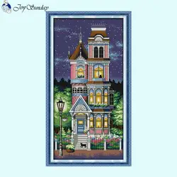 Tranquil Evening Villa Scenery Cross Stitch Kits 14CT 16CT 11CT Counted Stamped Fabric Needlework Embroidery DIY Home Decor Gift