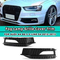 For Audi A4 B8 B8.5 S-Line S4 2012 2013 2014 2015 Fog Light Cover RS4 Style Honeycomb Front Bumper Lower Grille 8K0807681L Black