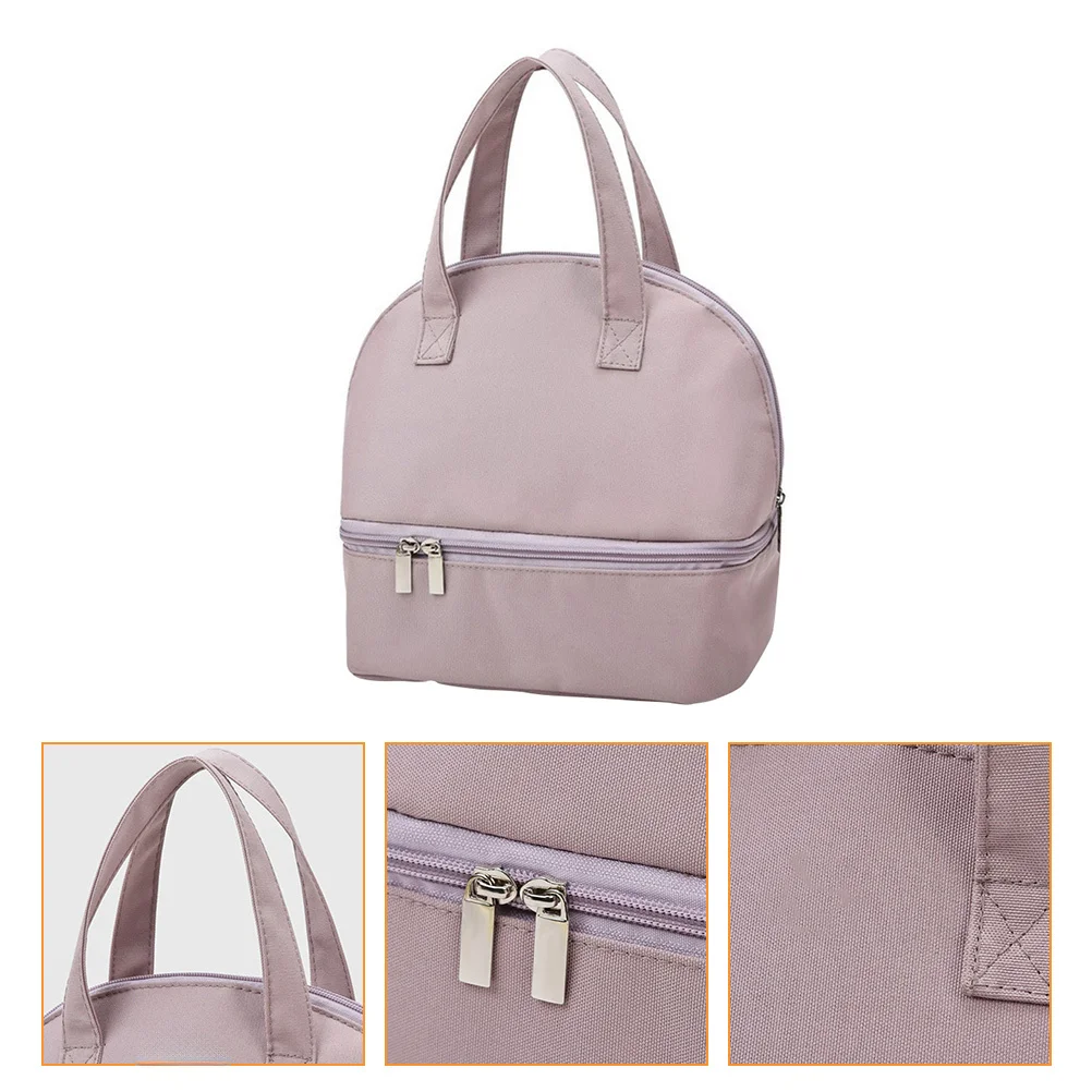 

1Pcs Breast Milk Bag Purple Double Layer Portable Tote Storage Organizer Fresh Keeping Small Cooler for Baby Bottle Breast Pump