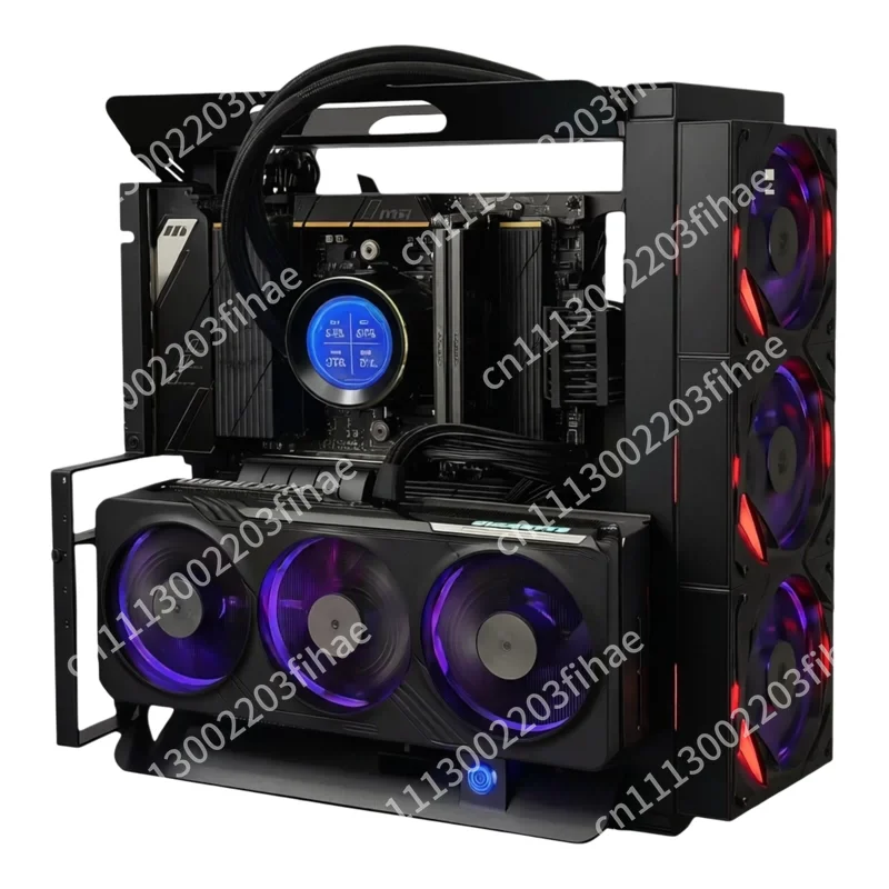 Open chassis 240/360 water-cooled and air-cooled, rack graphics card vertical computer host small chassis