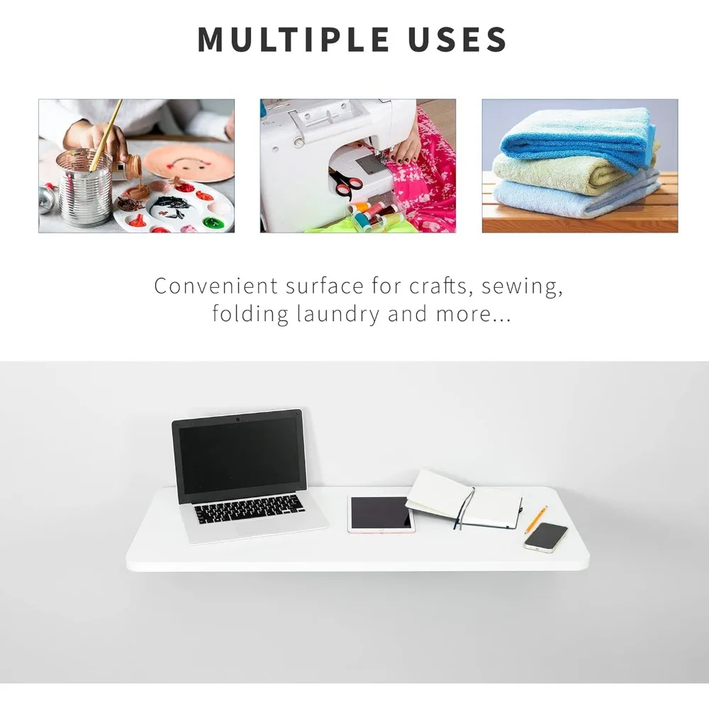 للطي 43 بوصة الحائط منضدة قابل للتعديل بين قوسين الأبيض أضعاف بعيدا الجدول محطة العمل الرف مكتب تخزين الحل