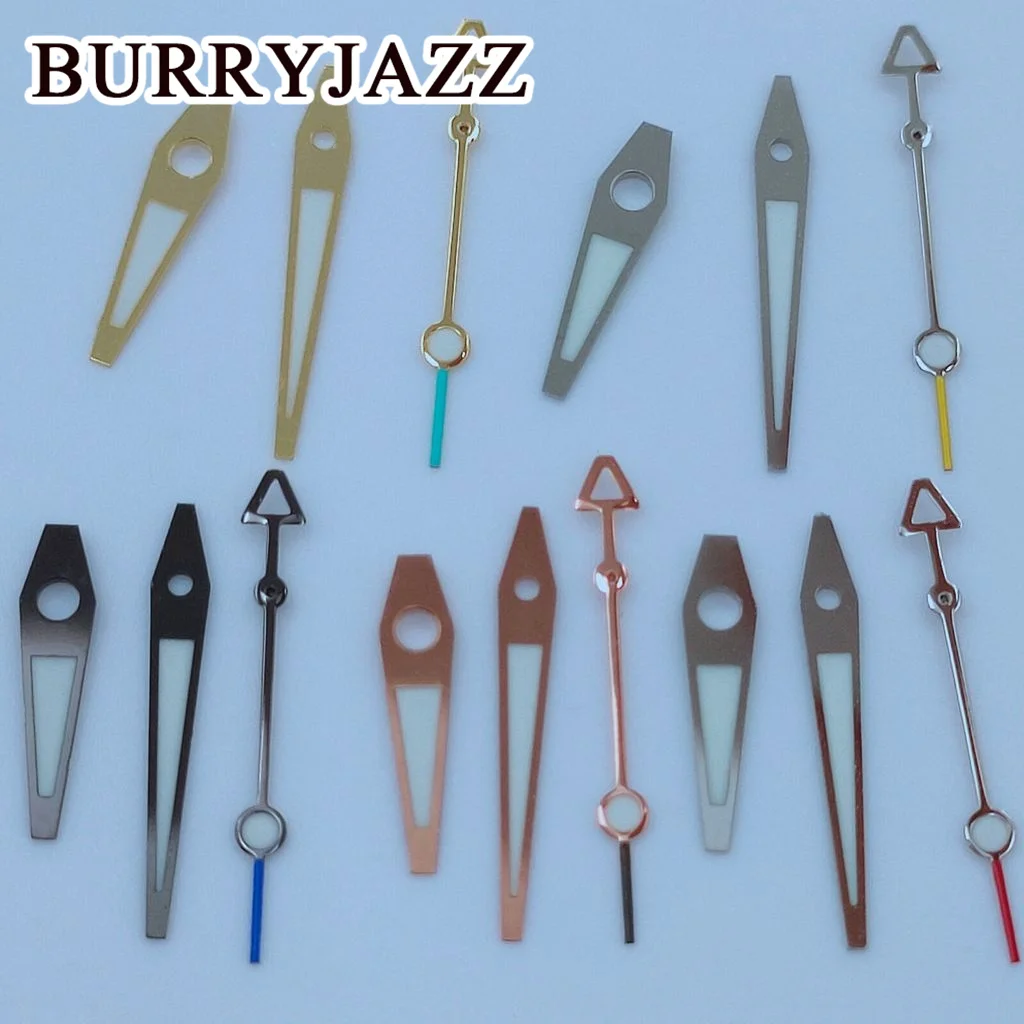 BURRYJAZZ Silver Gold Black Rose Gold Silver Red Watch Hands Luminous Hands Fit NH35 NH36 7S26 7S36 4R35 4R36 Movements