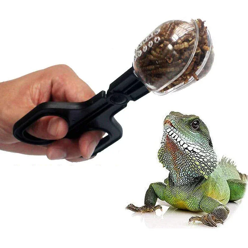 NOMO Reptile Transparent Clip Cleaning Tool Lizards Spider Reptile Bread Worms Insect Plastic Tongs Pet Raising Feeding Supplies