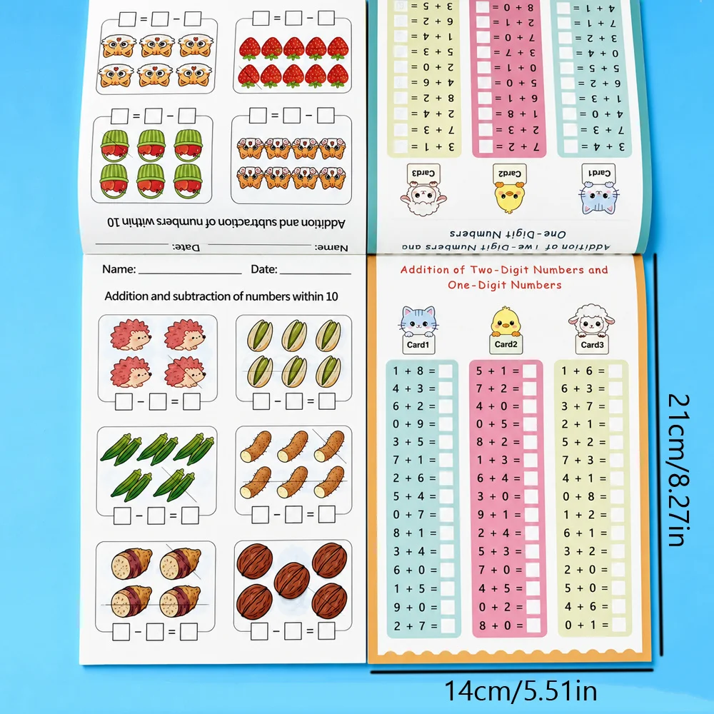 4-Book Math Practice Set: Addition & Subtraction Within 10-100 – 64+ Pages Each for Ages 3+