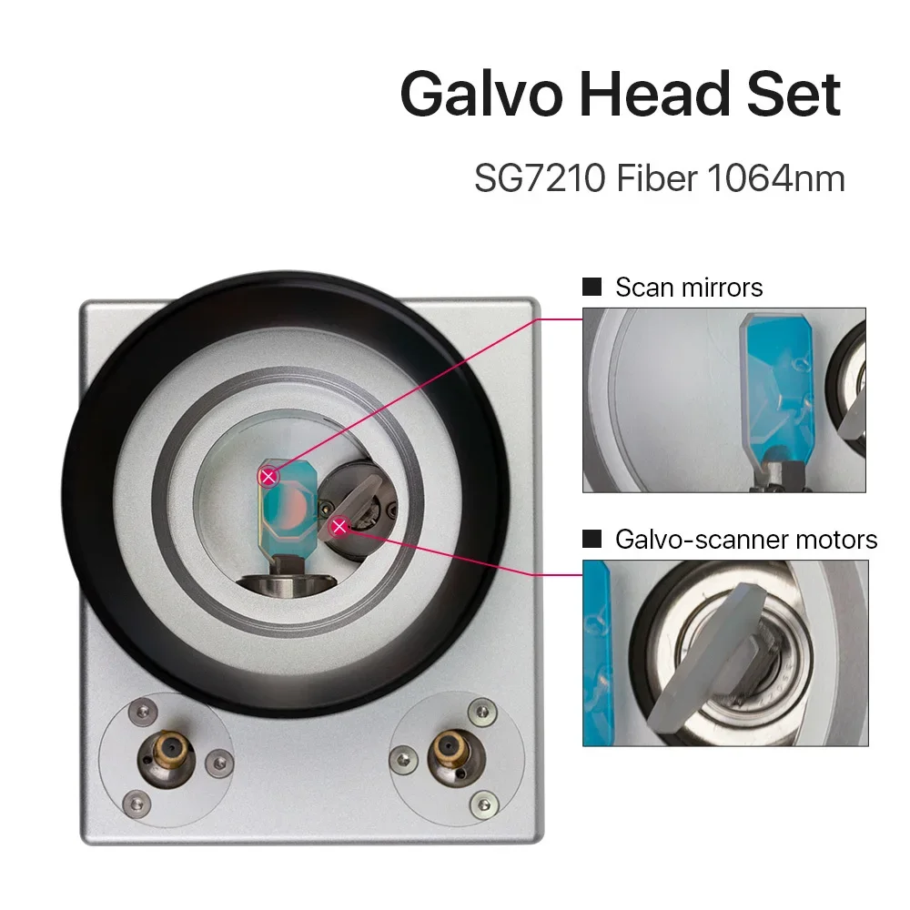 1064nm Fiber Laser Scanning Galvo Head SG7210 SG7210R Input Aperture10mm Galvanometer Scanner with Power Supply Set