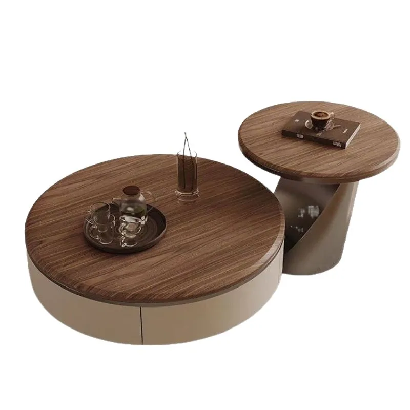 New modern simple ecological board living room round storage Internet celebrity coffee table