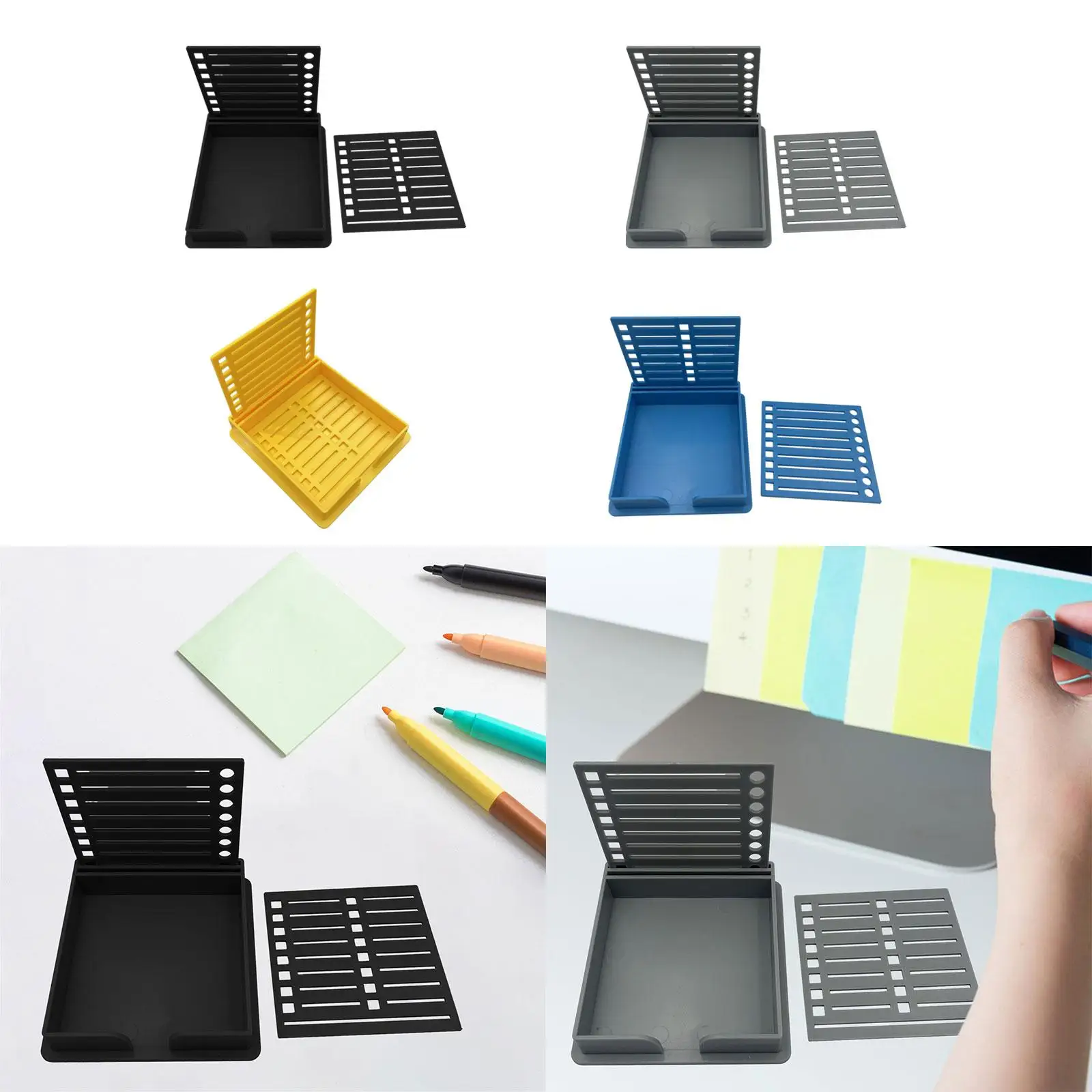 Sticky Notes Holder with Stencil, Portable Premium for Sticky Notes 3x3 Note Template for Office Dorm Room Desktop Home Teachers