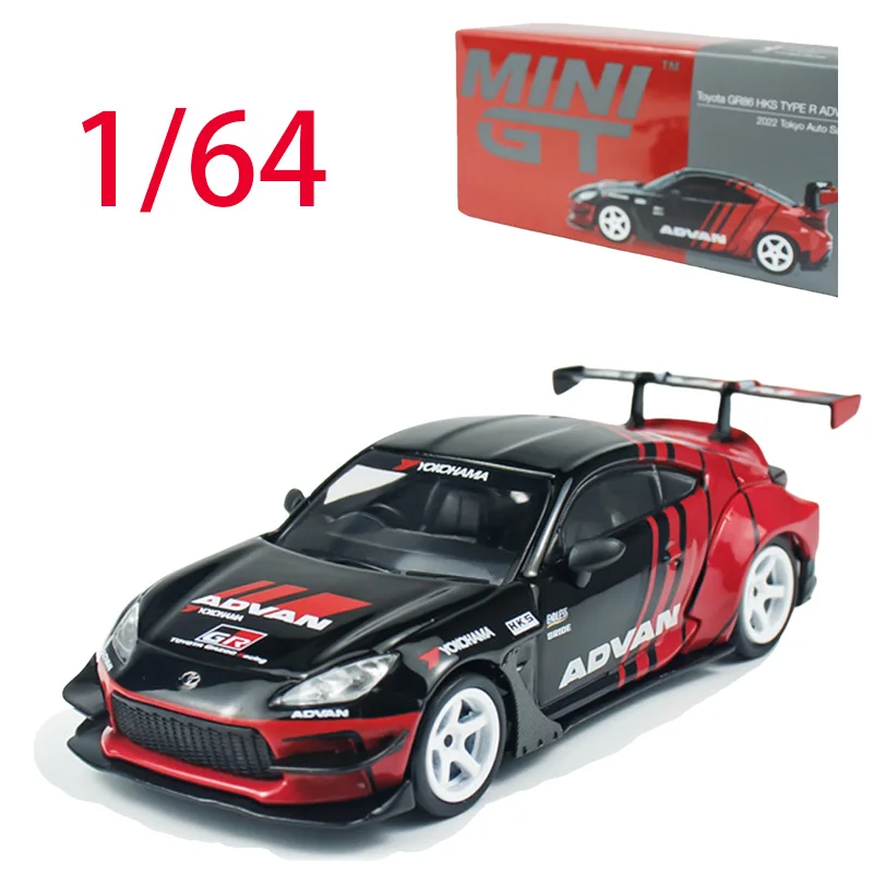 

MINIGT Diecast 1/64 Scale Toyota GR86 Toyota HKS TYPE R ADVAN #956 Alloy Car Model Toys for Boys Gift