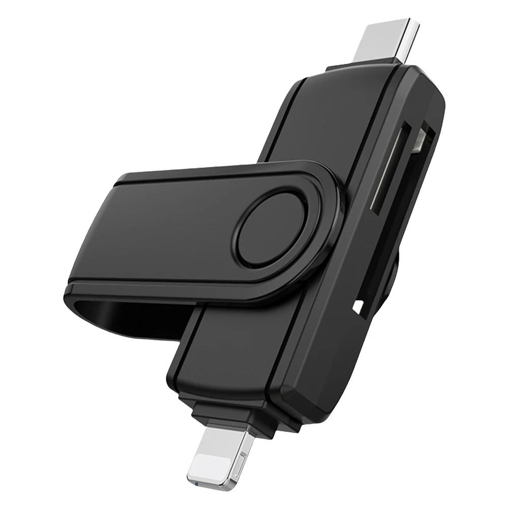 Lector de tarjetas SD 2 en 1, adaptador de cámara Digital portátil, USB C, 8 pines, lector de tarjetas de memoria SD/MicroSD para iPhone, MacBook y portátil