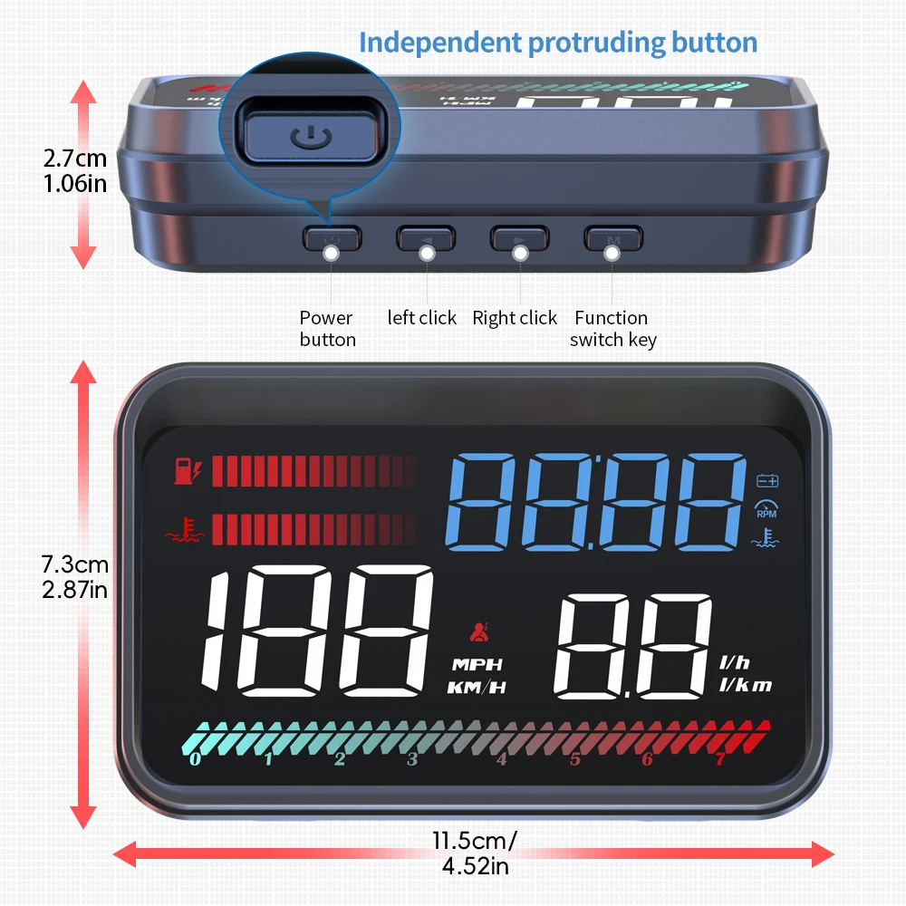 Picture 6: M26 Car OBD HUD OBD2 Head Up Display Digital Speedometer Voltmeter RPM Water Temp Gauge With Alarm Electronic Car Accessories